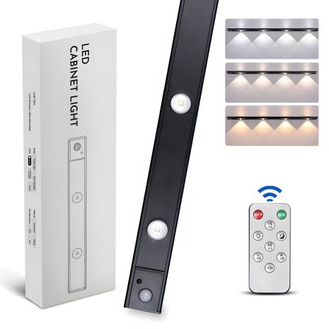 LED світильник 120-4B з датчиком руху та освітленості, акумулятор, пульт ДК, алюмінієвий корпус 120 см, 4W Black LED світильник 120-4B з датчиком руху та освітленості, акумулятор, пульт ДК, алюмінієвий корпус 120 см, 4W Black