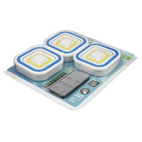 LED Набор светильников 3шт. с таймером и пультом (питание от батареек ААА) Белый