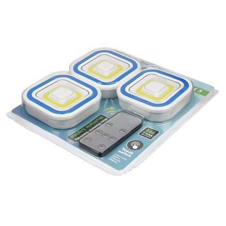 LED Набор светильников 3шт. с таймером и пультом (питание от батареек ААА) Белый