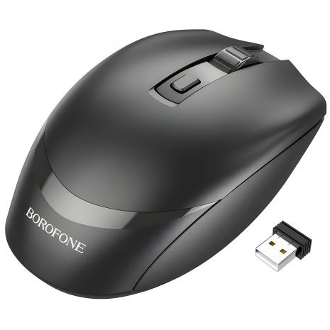 Wireless Миша Borofone BG7 2.4G optical, 1000-1600 DPI, 1хАА Чорний
