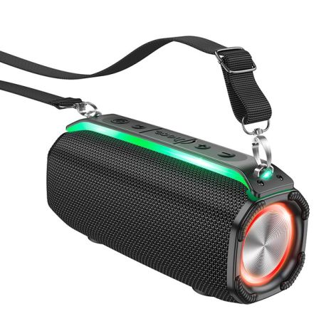 Бездротова колонка Hoco HC23 | BT5.3, TWS/FM/USB/TF/AUX, 6h| зі світломузикою чорна Бездротова колонка Hoco HC23 | BT5.3, TWS/FM/USB/TF/AUX, 6h| зі світломузикою чорна