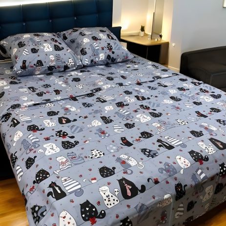 Двуспальный комплект постельного белья MakSon Котики-муркотики, бязь GOLD LUX, 100% хлопок (027-1175210Б) Двуспальный комплект постельного белья MakSon Котики-муркотики, бязь GOLD LUX, 100% хлопок (027-1175210Б)