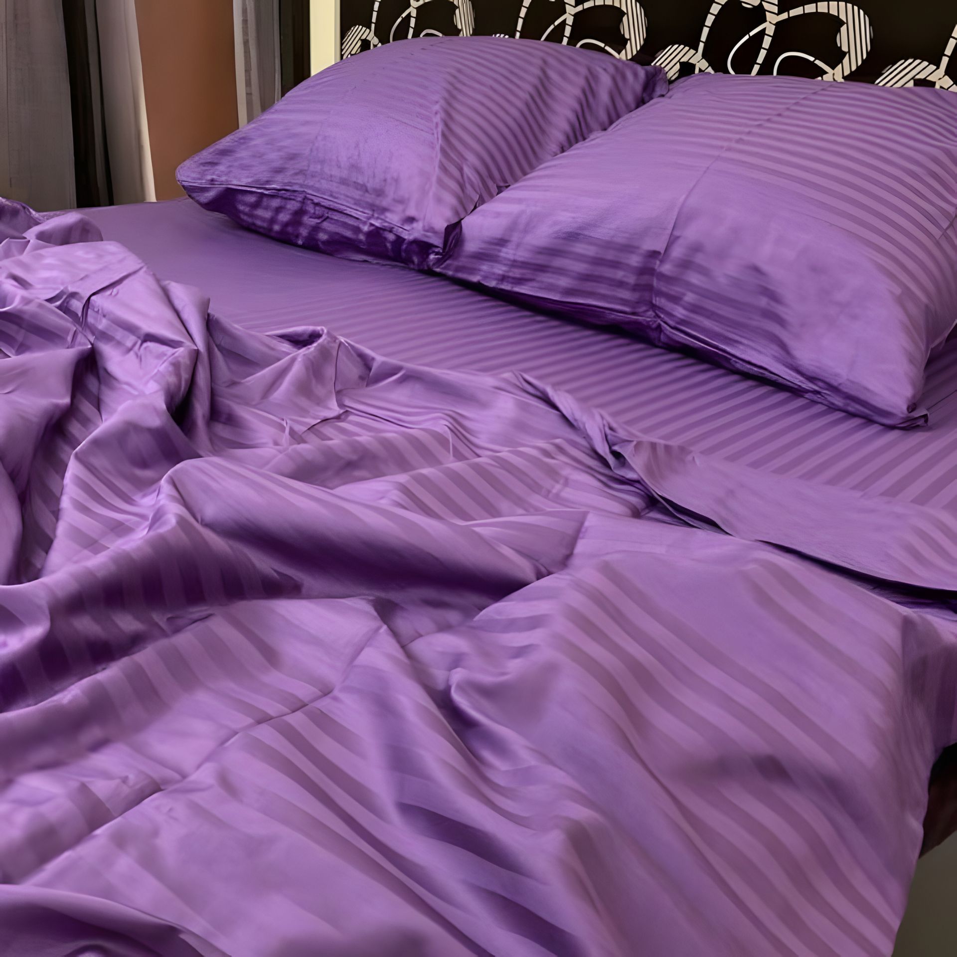 Постельный комплект двуспальный MakSon Elegant Purple, страйп-сатин, 100% хлопок (019-1175210С) Постельный комплект двуспальный MakSon Elegant Purple, страйп-сатин, 100% хлопок (019-1175210С)