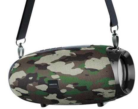 Бездротова колонка Borofone BR12, BT5.0, AUX, USB, FM, 10W, 1200mAh, 2.5h, Камуфляж Зелений