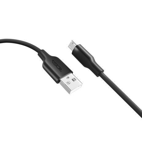 USB кабель Ridea RC-M114 Soft Silico MicroUSB, 3A, 1m, 60W, Чорний