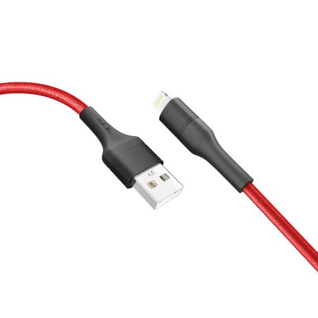 Кабель USB Ridea RC-M132 Fila, 12W, 1m, Lightning, Червоно-Чорний