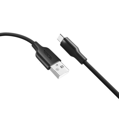 Кабель USB Ridea RC-M124 Soft Silico Type-C, 3A, 60W, 1м, Чорний