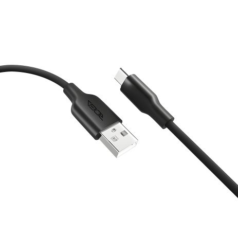 Ridea RC-M124 USB Soft Silico Type-C Кабель, 3A, 60W, 1м, Чорний