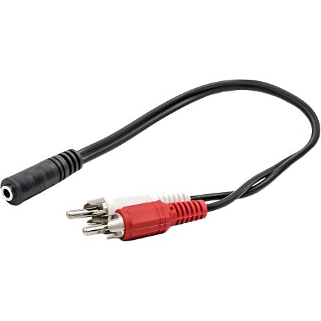 Аудио адаптер PowerPlant 3.5 мм female - 2x RCA male