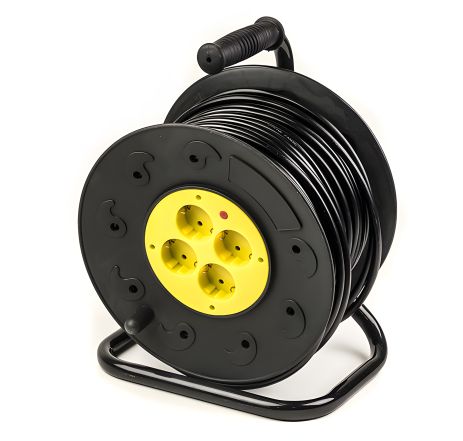 Подовжувач на котушці PowerPlant 50 м, 3x1.5мм2, 10А, 4 розетки (JY-2002/50) Подовжувач на котушці PowerPlant 50 м, 3x1.5мм2, 10А, 4 розетки (JY-2002/50)