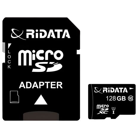 Карта памяти RiDATA microSDXC 128GB Class 10 UHS-I + SD адаптер Карта памяти RiDATA microSDXC 128GB Class 10 UHS-I + SD адаптер