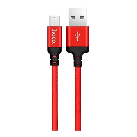 Кабель Hoco X14 Times Speed, USB-MicroUSB, 1m, Red-Black