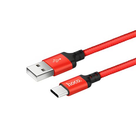 Кабель USB Hoco X14 Times Speed, Type-C, 1m, Red-Black