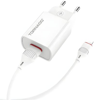 Зарядний пристрій 2in1 Tornado TD-14 1USB Lightning White