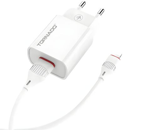 Зарядний пристрій 2in1 Tornado TD-14 1USB Lightning White Зарядний пристрій 2in1 Tornado TD-14 1USB Lightning White