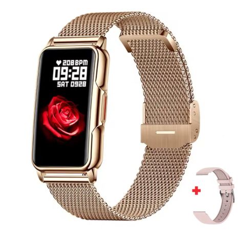 Смарт часы Smart Mioband Nano+ Gold, 2 ремешка UWatch 1634