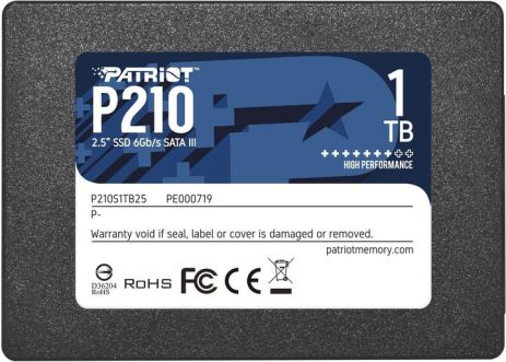 SSD Patriot P210 1TB 2.5" 7mm SATAIII 3D QLC SSD Patriot P210 1TB 2.5" 7mm SATAIII 3D QLC