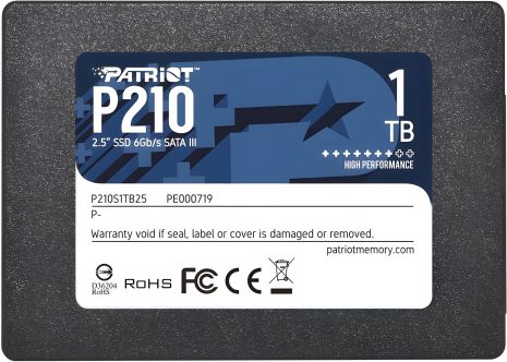 SSD Patriot P210 1TB 2.5" 7mm SATAIII 3D QLC SSD Patriot P210 1TB 2.5" 7mm SATAIII 3D QLC