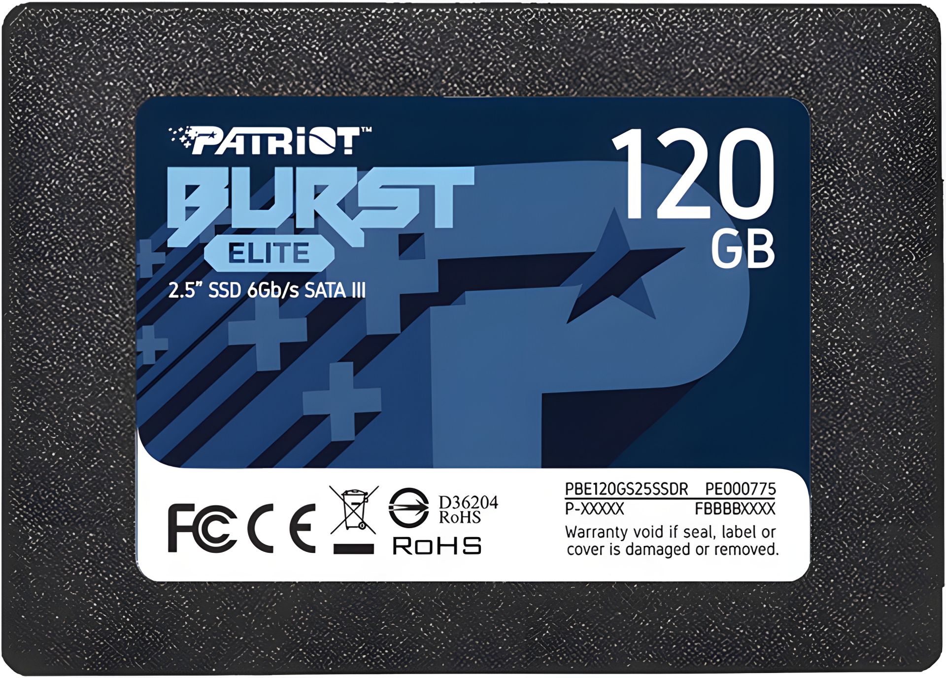 SSD диск Patriot Burst Elite, об'єм 120GB, розмір 2.5'', 7mm, інтерфейс SATAIII, тип пам'яті TLC 3D SSD диск Patriot Burst Elite, об'єм 120GB, розмір 2.5'', 7mm, інтерфейс SATAIII, тип пам'яті TLC 3D