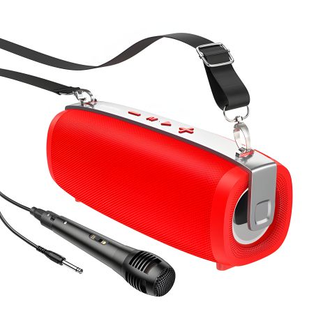 Акустика-караоке HOCO Gallant outdoor TWS BT speaker BS55 |BT5.3, AUX/FM/USB/TF, 2.5h| red Акустика-караоке HOCO Gallant outdoor TWS BT speaker BS55 |BT5.3, AUX/FM/USB/TF, 2.5h| red