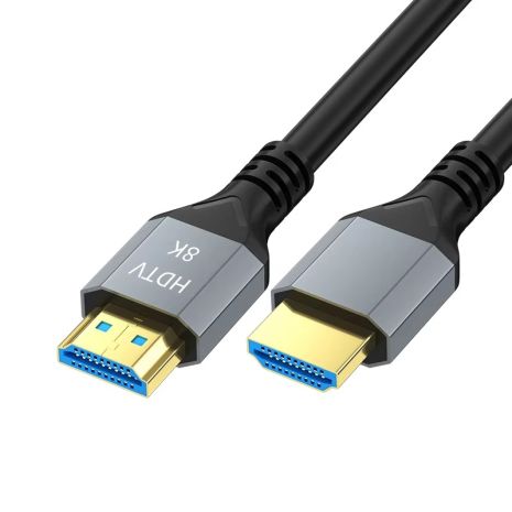 Кабель HDMI 2.1 4K 144Hz (8K 60Hz) 48Gbps, HDR, eARC, 1m (100cm) Grey