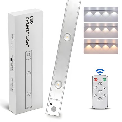 LED світильник 60-2S /око кота/ з датчиком руху, акумулятором, пультом ДК, алюмінієвий корпус, 60 см, 2W Silver