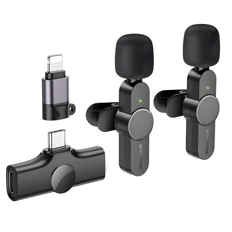 Микрофон Петличный Беспроводной Borofone BFK12 Twin Type-C/Lightning Черный Микрофон Петличный Беспроводной Borofone BFK12 Twin Type-C/Lightning Черный