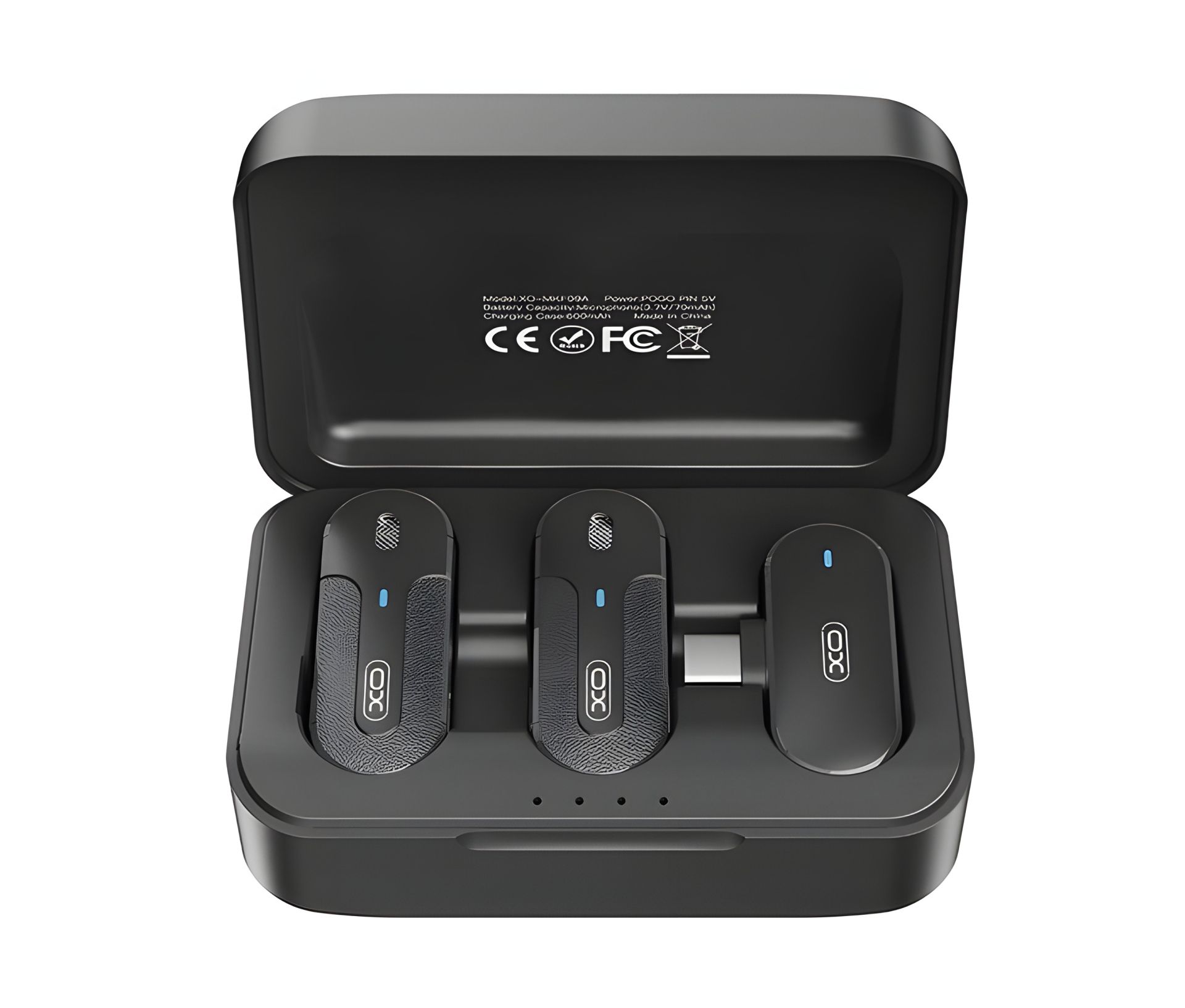 Петличний мікрофон XO MKF09A Twin Type-C чорний, бездротовий Петличний мікрофон XO MKF09A Twin Type-C чорний, бездротовий