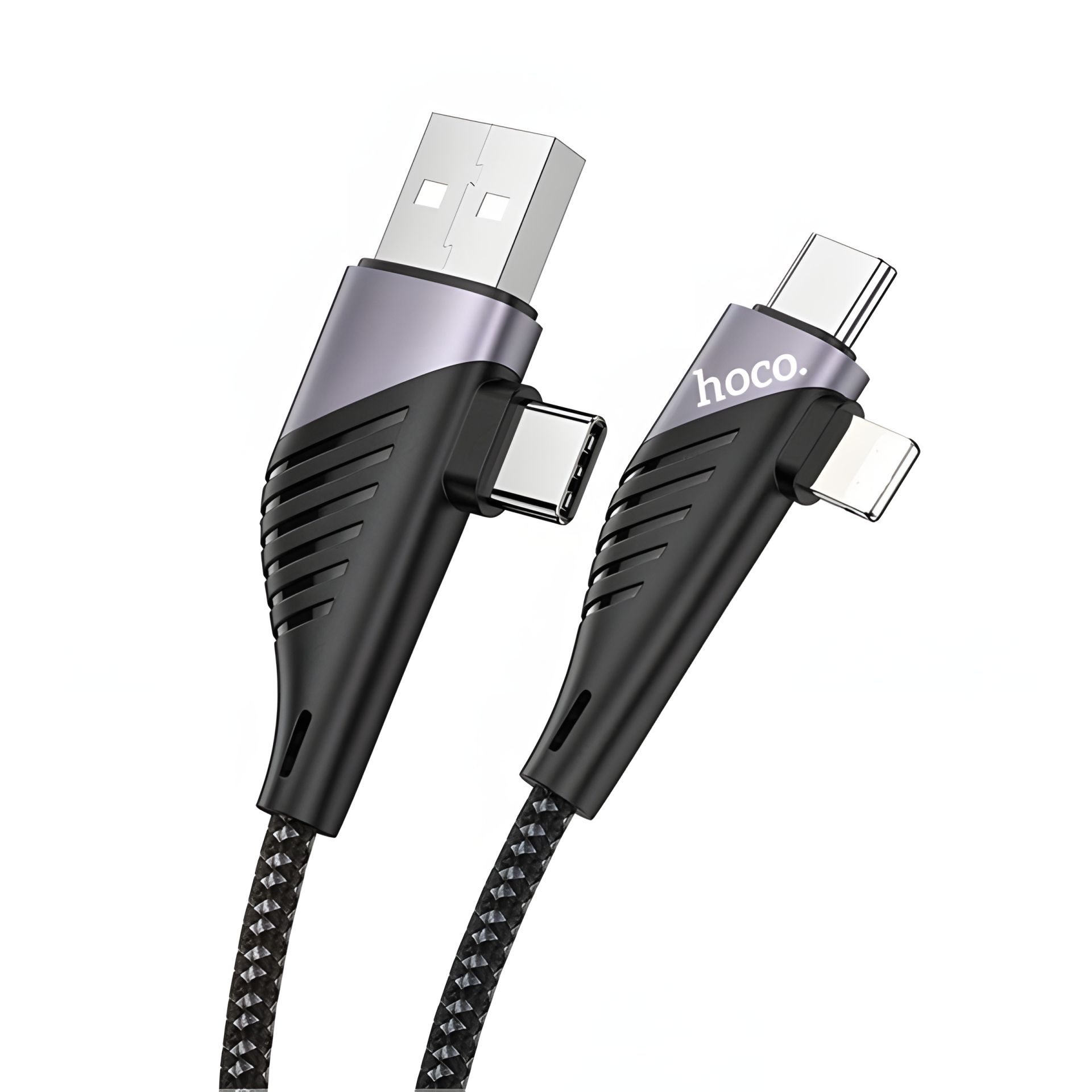 Кабель USB HOCO U95 4in1 USB, Type-C to Type-C, Lightning, 60W, 1.2m, чорний Кабель USB HOCO U95 4in1 USB, Type-C to Type-C, Lightning, 60W, 1.2m, чорний