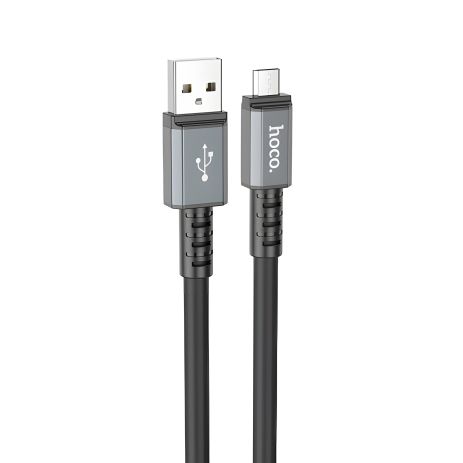 Чорний кабель USB HOCO X85, USB - MicroUSB, довжина 1М, 2.4А