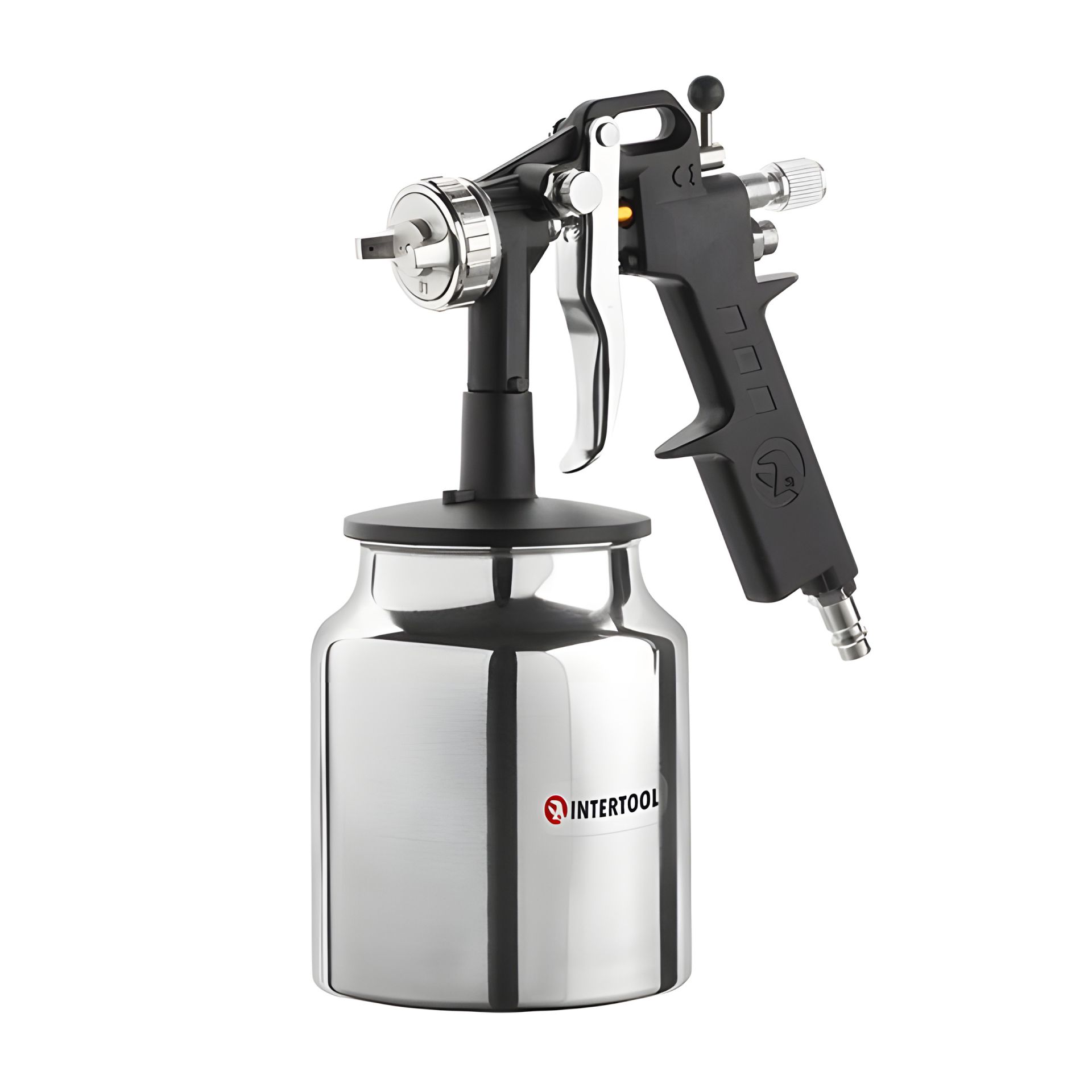 Пневматический краскопульт HP, форсунка 1,5 мм, металлический нижний бачок 1000 мл, 5 бар INTERTOOL PT-0211 Пневматический краскопульт HP, форсунка 1,5 мм, металлический нижний бачок 1000 мл, 5 бар INTERTOOL PT-0211