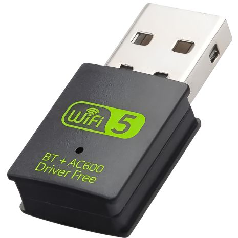 Внешний сетевой адаптер 2в1: WiFi+Bluetooth, с USB подключением Addap UWA-08 | двухдиапазонный 2,4-5 ГГц, 600 Мбит/с