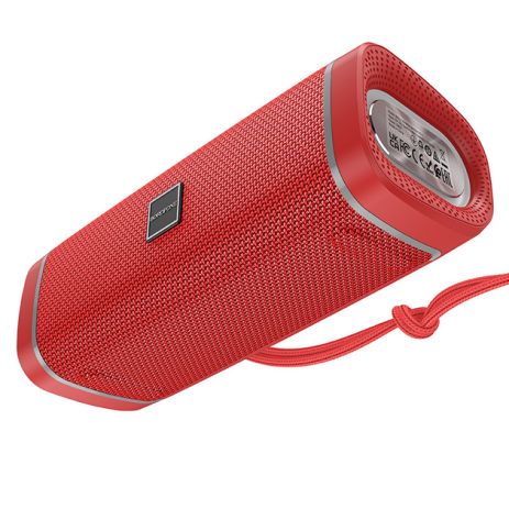 Бездротова колонка Borofone BR32, BT5.3, FM, AUX, USB, TWS, 10W, 1200mAh, 2h зі світломузикою червона