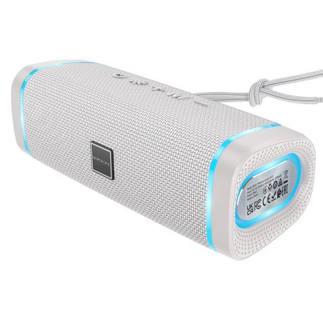 Бездротова колонка Borofone BR32, BT5.3, FM, AUX, USB, TWS, 10W, 1200mAh, 2h зі світломузикою сіра