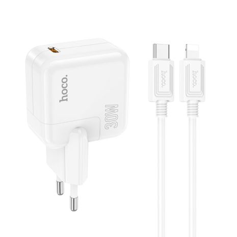 Сетевое Зарядное Устройство Hoco C112A Advantage PD30W Type-C to Lightning Белый Сетевое Зарядное Устройство Hoco C112A Advantage PD30W Type-C to Lightning Белый