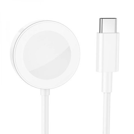 Беспроводное зарядное устройство Borofone BQ13C для Apple Watch 1-8, SE/SE2/Ultra магнитное белое Беспроводное зарядное устройство Borofone BQ13C для Apple Watch 1-8, SE/SE2/Ultra магнитное белое