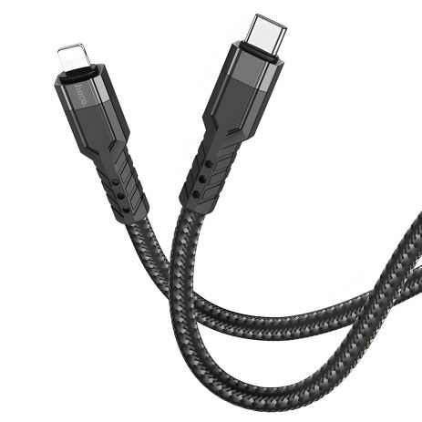Кабель Hoco U110 Type-C to Lightning PD 1.2m чорний Кабель Hoco U110 Type-C to Lightning PD 1.2m чорний