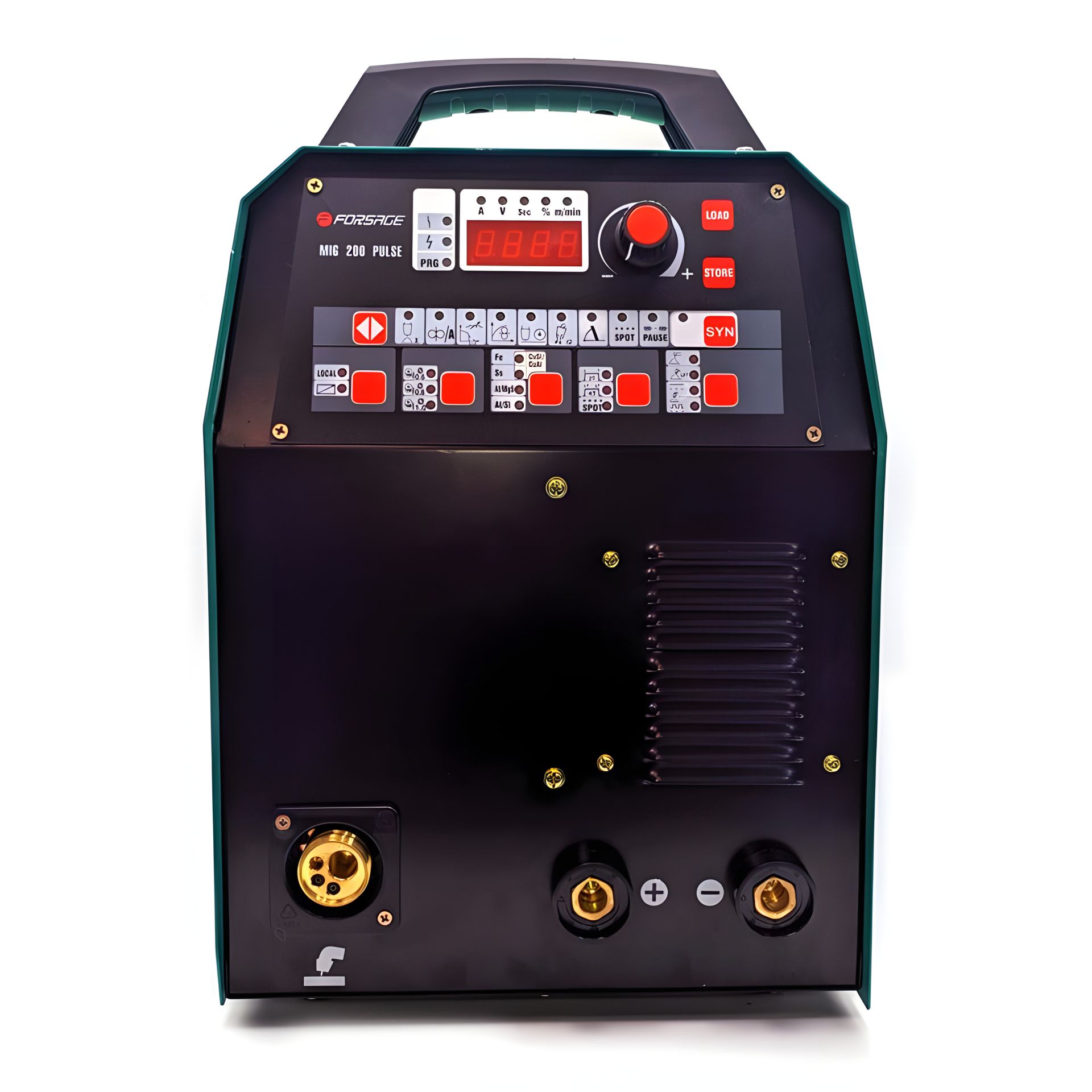 Сварочный аппарат Profi MIG, MMA, TIG (220V, холостой ход 65V, 6.0кВт, 5-200А, электрод 1,6-4мм, проволока 0.6-1.2мм, к-т мощности 0.7, цифр. табло) FORSAGE F-MIG200 PULSE Сварочный аппарат Profi MIG, MMA, TIG (220V, холостой ход 65V, 6.0кВт, 5-200А, электрод 1,6-4мм, проволока 0.6-1.2мм, к-т мощности 0.7, цифр. табло) FORSAGE F-MIG200 PULSE