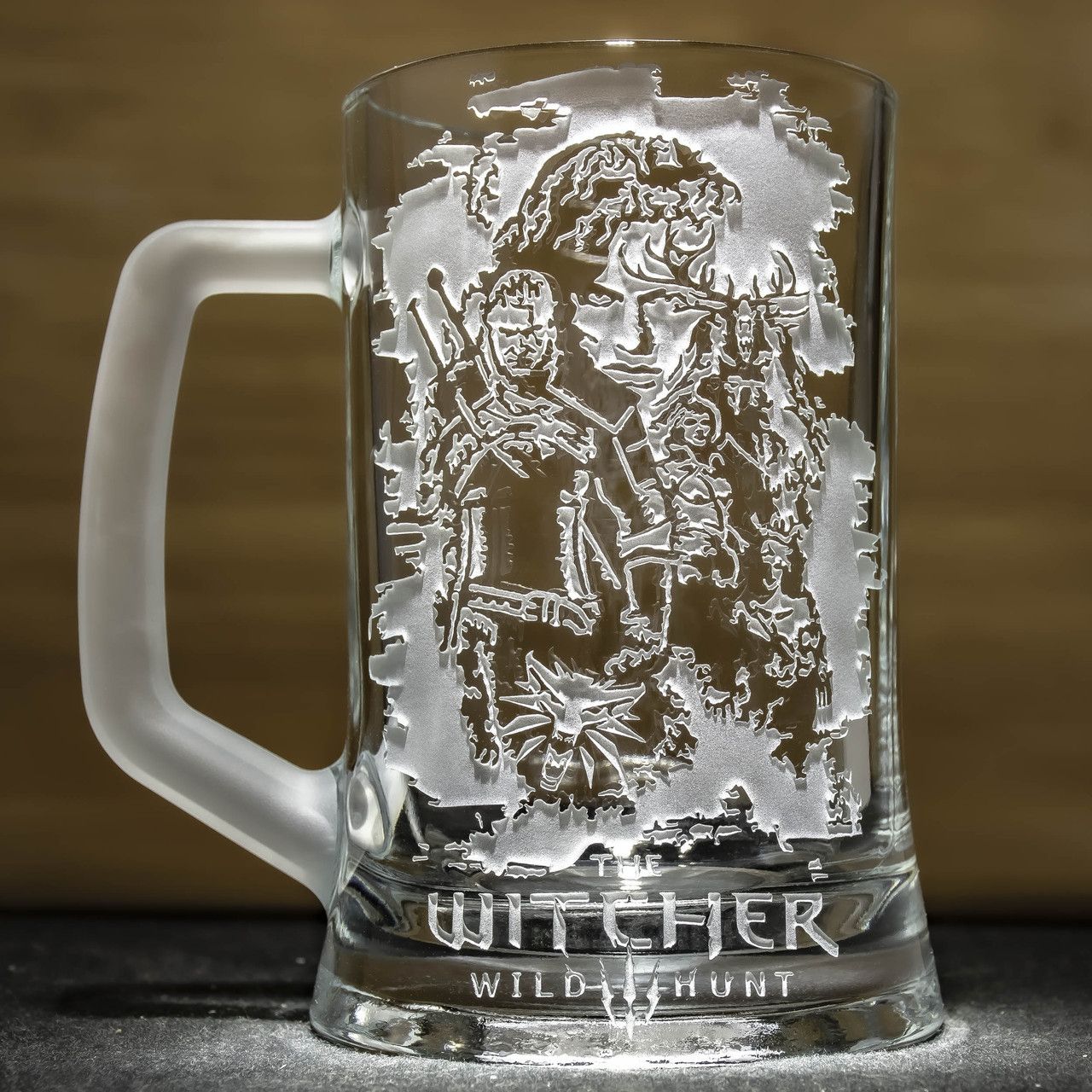 Бокал для пива з гравіюванням логотипу The Witcher Вітчер Відьмак дике полювання - подарунок гравцю, геймеру Бокал для пива з гравіюванням логотипу The Witcher Вітчер Відьмак дике полювання - подарунок гравцю, геймеру