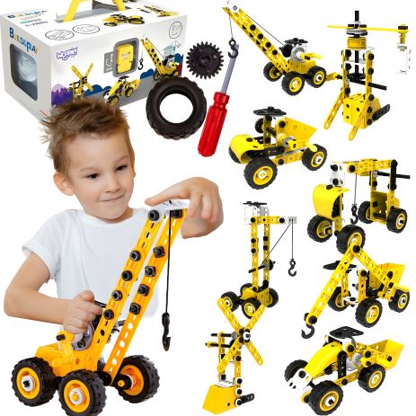 Строительная техника конструктор для детей, 100шт, 8в1 Строительная техника конструктор для детей, 100шт, 8в1