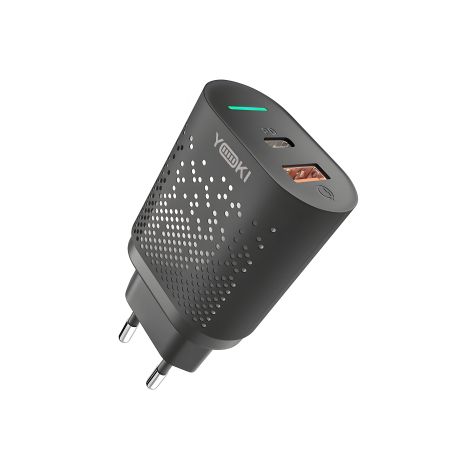 Мережевий Зарядний Пристрій Yoki Led Series YK-20PD 20W Чорний Мережевий Зарядний Пристрій Yoki Led Series YK-20PD 20W Чорний