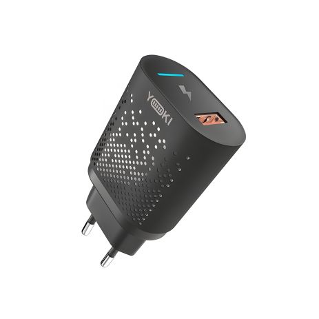Зарядний Пристрій Yoki Led Series YK-QC 3.0 18W Чорний, мережевий
