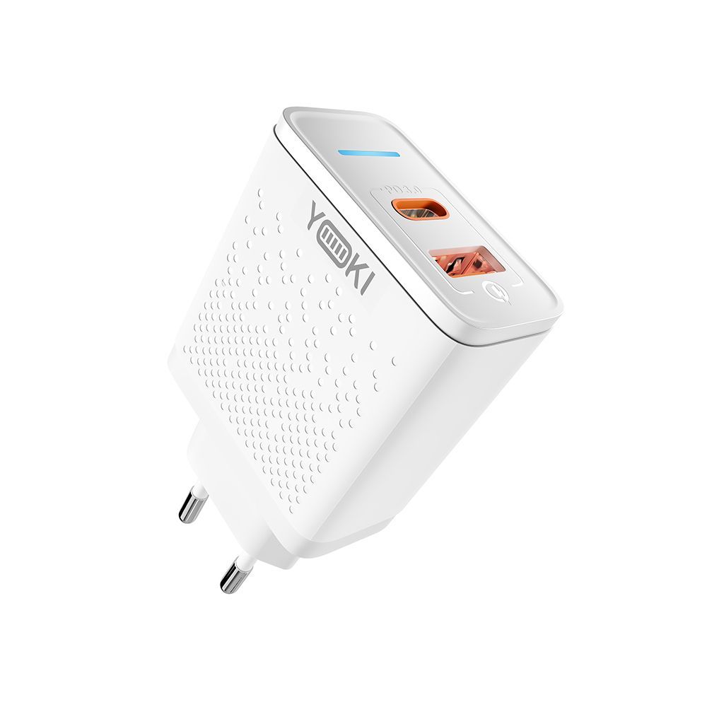 Сетевое Зарядное Устройство Yoki Led Series YK-33PD+QC 33W Белый Сетевое Зарядное Устройство Yoki Led Series YK-33PD+QC 33W Белый