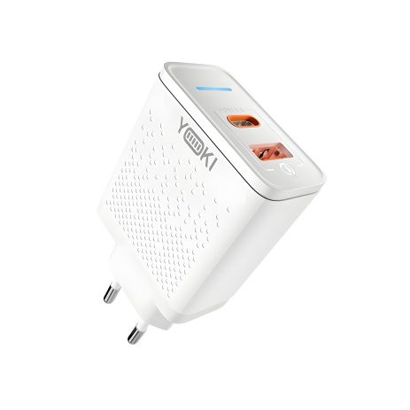 Зарядний Пристрій Yoki Led Series YK-33PD+QC 33W Білий, мережевий