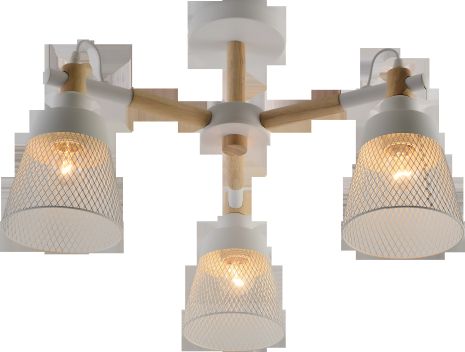 Декоративна люстра IS XA1557-3 WH+WOOD