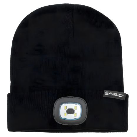 Шапка бини с фонариком 21х23 см (1Вт, 3 режима, 120Лм) FORSAGE F-444