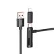 Кабель Hoco U135 2в1 USB to Type-C, Lightning, 3А, 1.2m, black