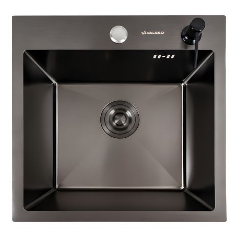 Кухонна мийка 45х45 Valeso PVD покриття чорна (сифон круглий 3,0/0,8) Кухонна мийка 45х45 Valeso PVD покриття чорна (сифон круглий 3,0/0,8)