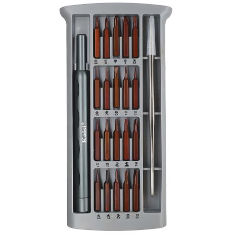Набор инструментов из S2 стали Kaisi K-3022B (ручка, 20 бит, пинцет)