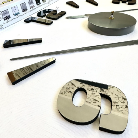 3D годинник 100 см Timelike™ настінний великий Арабские2-B сірий